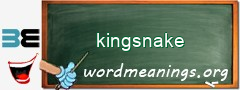 WordMeaning blackboard for kingsnake